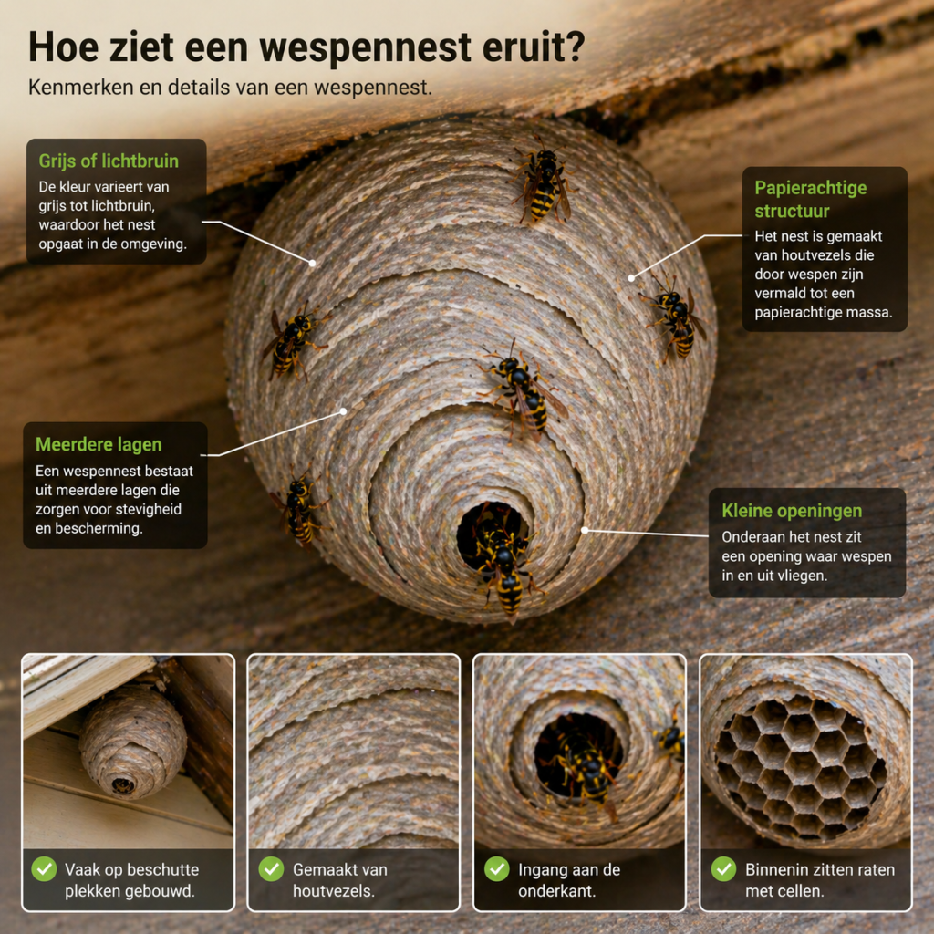 hoe ziet een wespennest eruit infographig